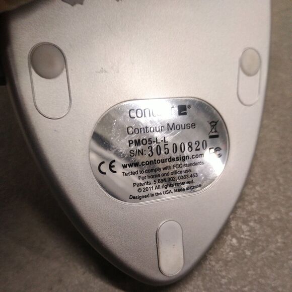 Contour Design PM05-L-L Large Left Handed Contour Mouse Light Gray Tested - Picture 7 of 8
